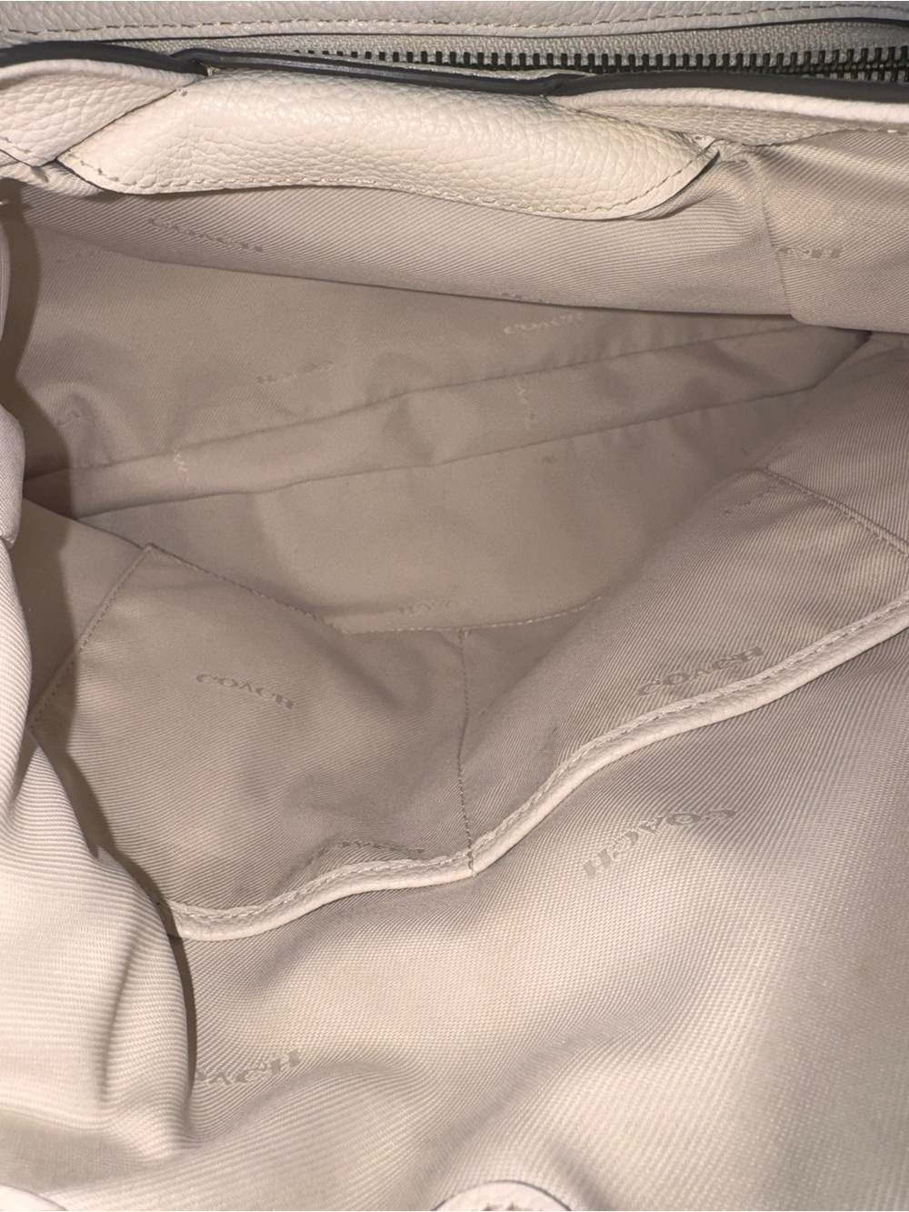 Coach Edie 31 Bandana Rivets Pebble Leather Shoulder Bag, Chalk White - Picture 12 of 13